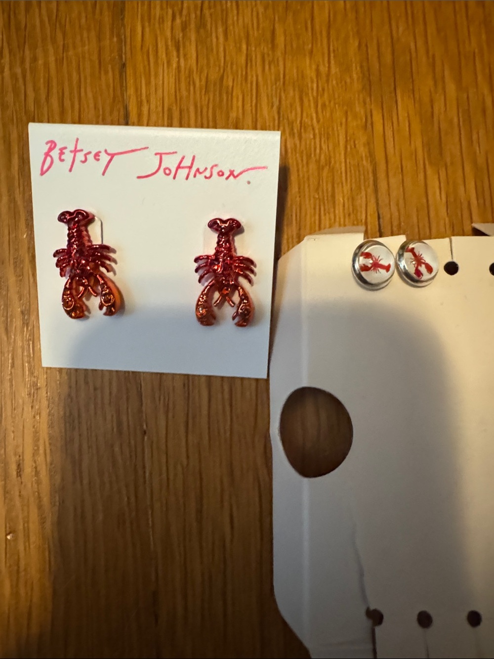 Betsey Johnson Red Lobster Earrings Also Stud Lobster Earrings GET BOTH Bundle